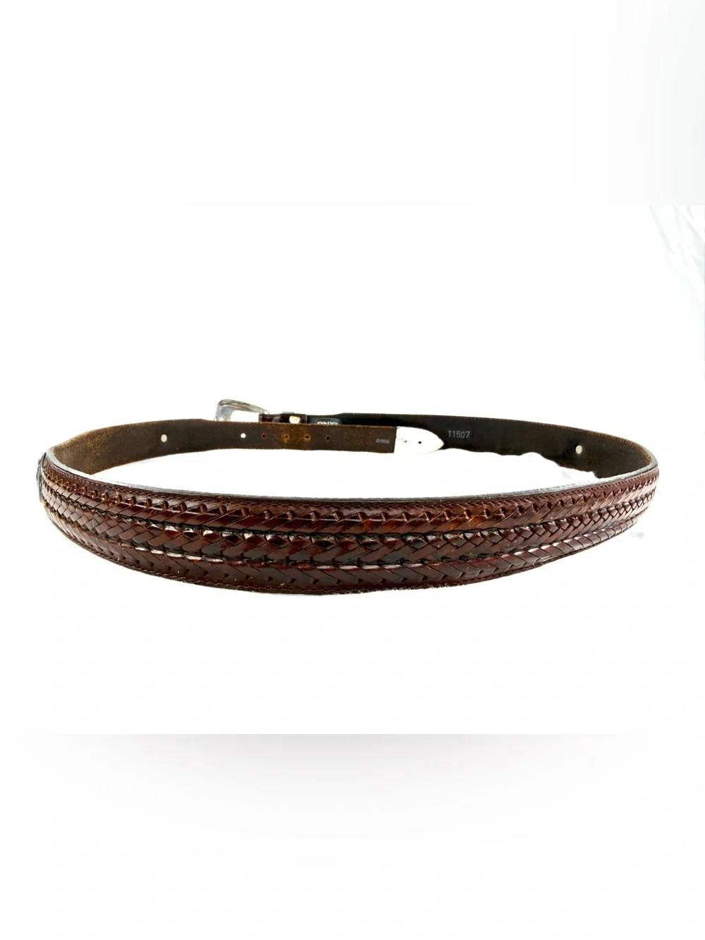 Vintage 2 Onyx Brighton Men Size 42 Black Brown Leather Belt Golf 1998 Y2K